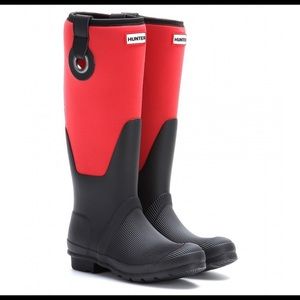 HUNTER • Red Black Neoprene Scuba Wellington Boots